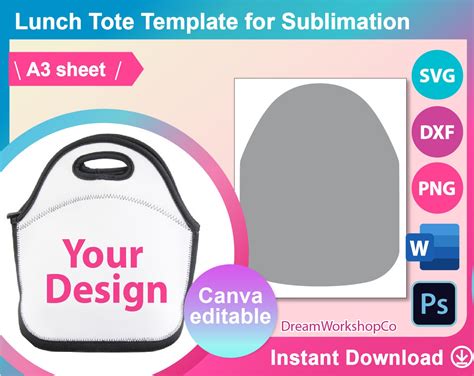 neoprene lunch tote template